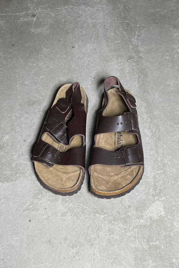 Y2K EARLY 00'S LEATHER SANDALS / BROWN [SIZE: US8.0 (26.0cm equivalent) DEADSTOCKNOS/NOS]