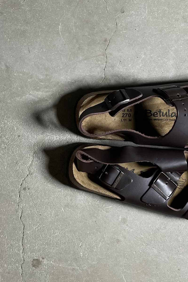 Y2K EARLY 00'S LEATHER SANDALS / BROWN [SIZE: US8.0 (26.0cm equivalent) DEADSTOCKNOS/NOS]