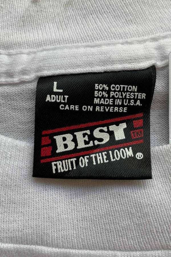 MADE IN USA 95'S S/S KOUTS PORK FEST PRINT T-SHIRT / WHITE [SIZE: L USED]