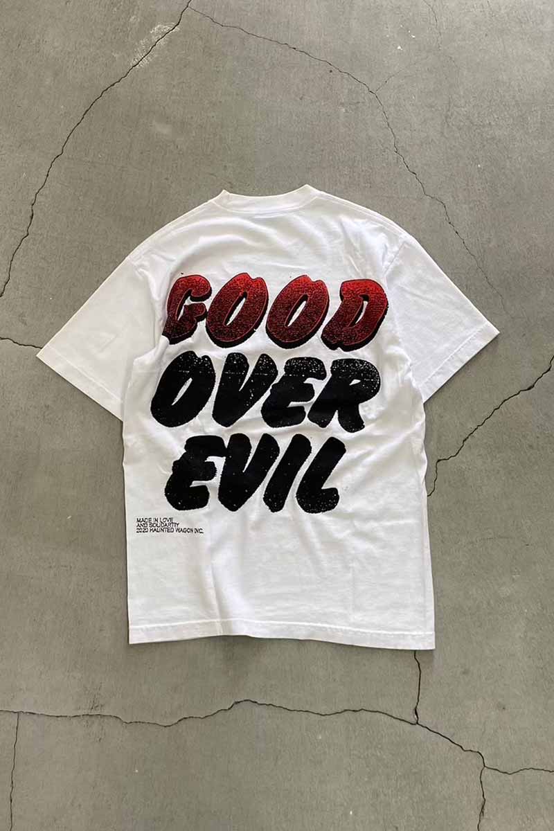 S/S B.L.M DESIGN PRINT T-SHIRT / WHITE [SIZE: S USED]
