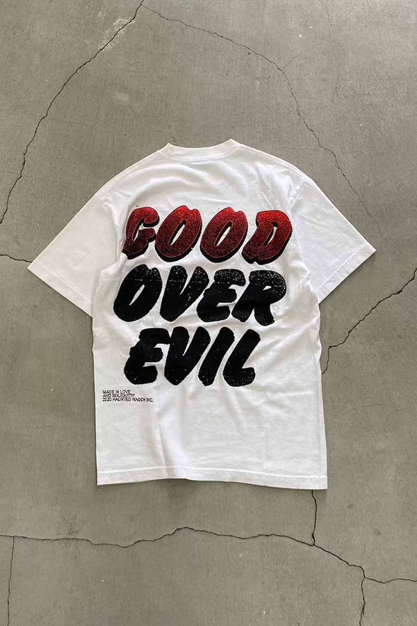 S/S B.L.M DESIGN PRINT T-SHIRT / WHITE [SIZE: S USED]