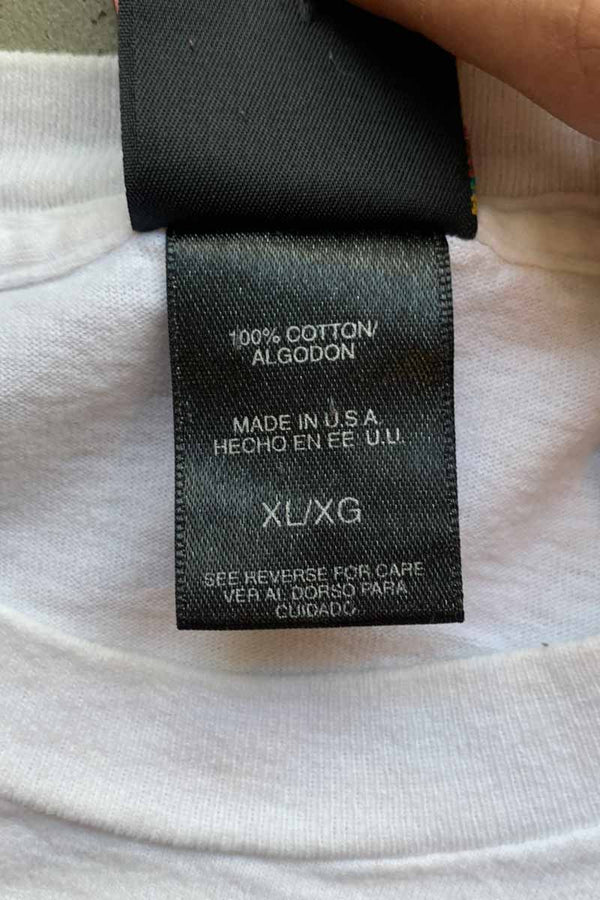 MADE IN USA 95'S S/S RIDE WITH THE WIND PRINT MOTORCYCLE T-SHIRT / WHITE [SIZE: XL USED]