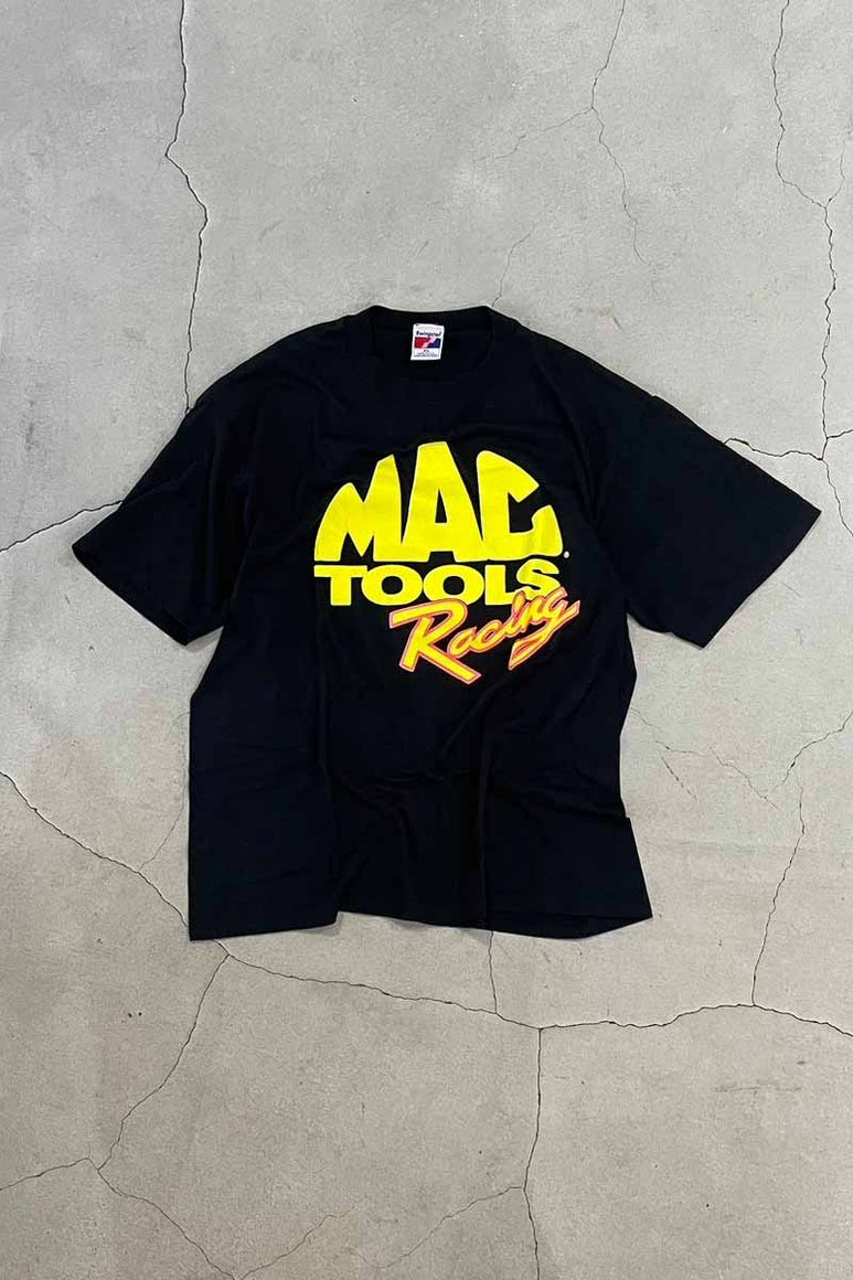 MADE IN USA 90'S S/S MAC TOOLS RACING PRINT T-SHIRT / BLACK [SIZE: XL USED]