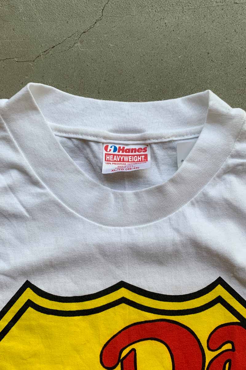 MADE IN USA 91'S S/S DOODAH PRINT ADVERTISING T-SHIRT / WHITE [SIZE: XL USED]