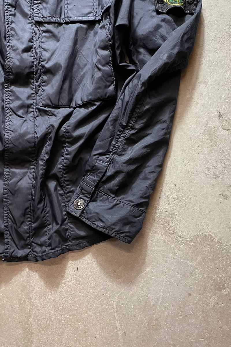 Y2K 08'S NYLON ZIP UP SHIRT JACKET / NAVY [SIZE: XL USED]