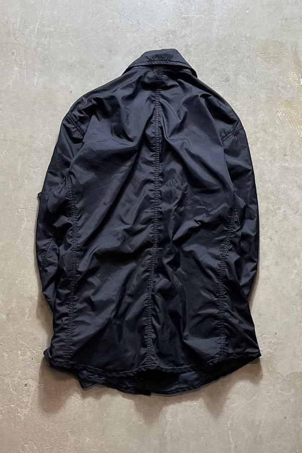 Y2K 08'S NYLON ZIP UP SHIRT JACKET / NAVY [SIZE: XL USED]