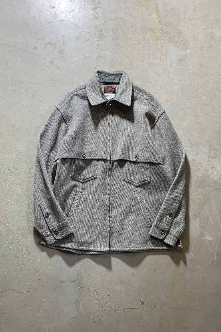 MADE IN USA 70-80'S WOOL ZIP UP JACKET / GRAY [SIZE: M USED]