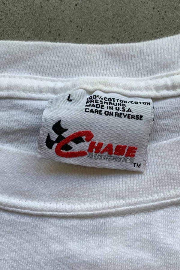 MADE IN USA 90'S S/S TERRY LABONTE PRINT RACING T-SHIRT / WHITE [SIZE: L USED]