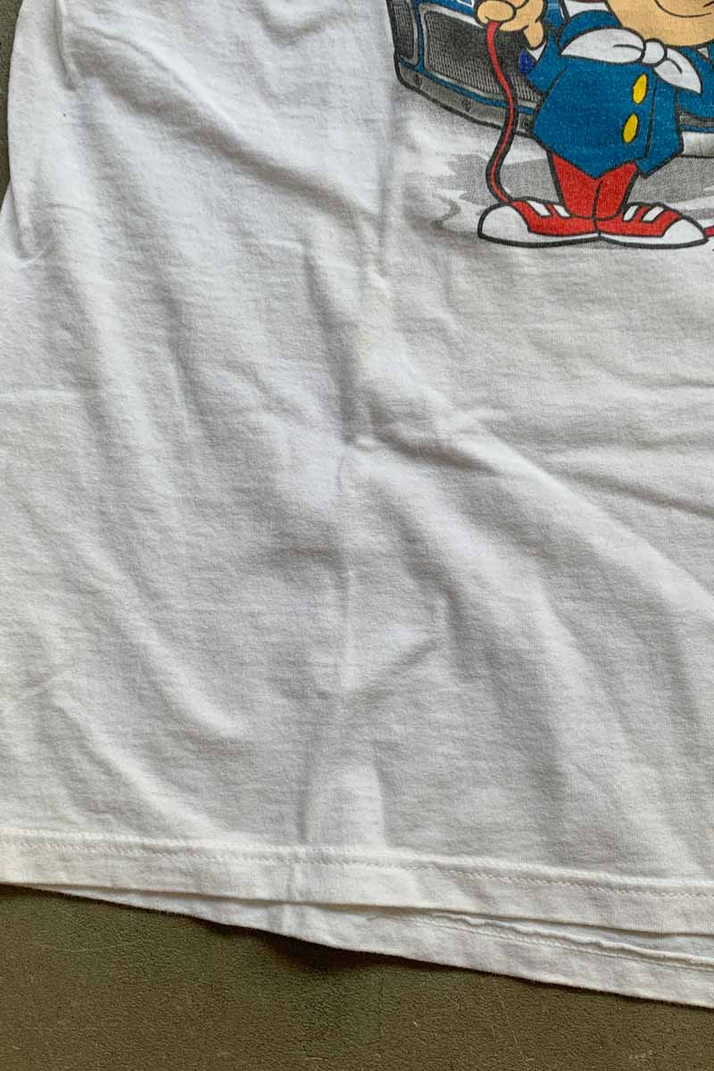 MADE IN USA 90'S S/S TERRY LABONTE PRINT RACING T-SHIRT / WHITE [SIZE: L USED]