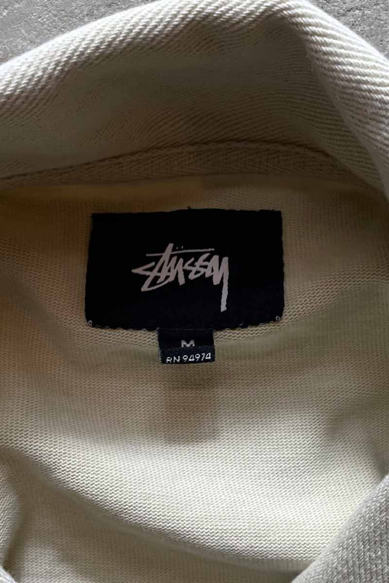 L/S BORDER DESIGN RUGBY SHIRT / BEIGE [SIZE: M USED]