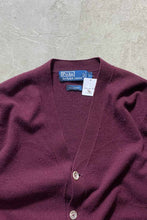 画像をギャラリービューアに読み込む, 90&#39;S CASHMERE KNIT CARDIGAN / WINE RED [SIZE: L USED]
