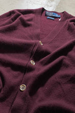 画像をギャラリービューアに読み込む, 90&#39;S CASHMERE KNIT CARDIGAN / WINE RED [SIZE: L USED]
