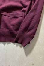 画像をギャラリービューアに読み込む, 90&#39;S CASHMERE KNIT CARDIGAN / WINE RED [SIZE: L USED]
