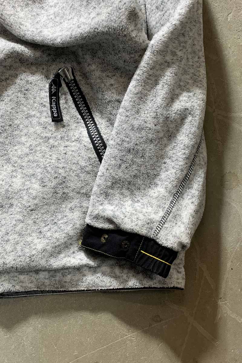 Y2K EARLY 00'S ZIP UP REVERSIBLE FLEECE NYLON JACKET / BLACK / GRAY [SIZE: XL USED]