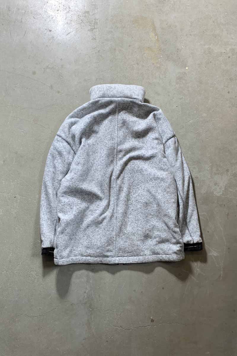 Y2K EARLY 00'S ZIP UP REVERSIBLE FLEECE NYLON JACKET / BLACK / GRAY [SIZE: XL USED]