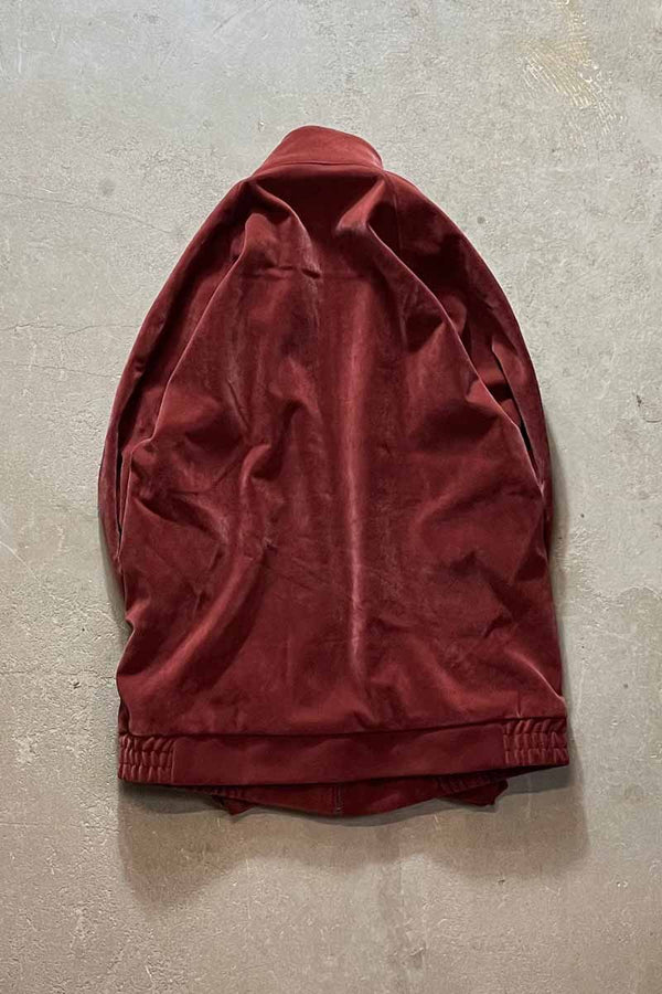 ZIP UP VELOUR HARRINGTON JACKET / BURGUNDY [SIZE: M USED]