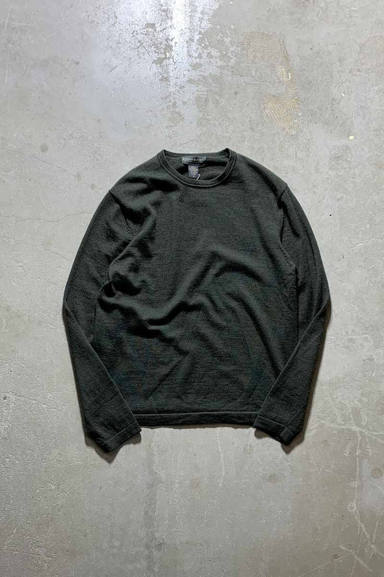 90'S WOOL KNIT SWEATER / OLIVE [SIZE: M USED]