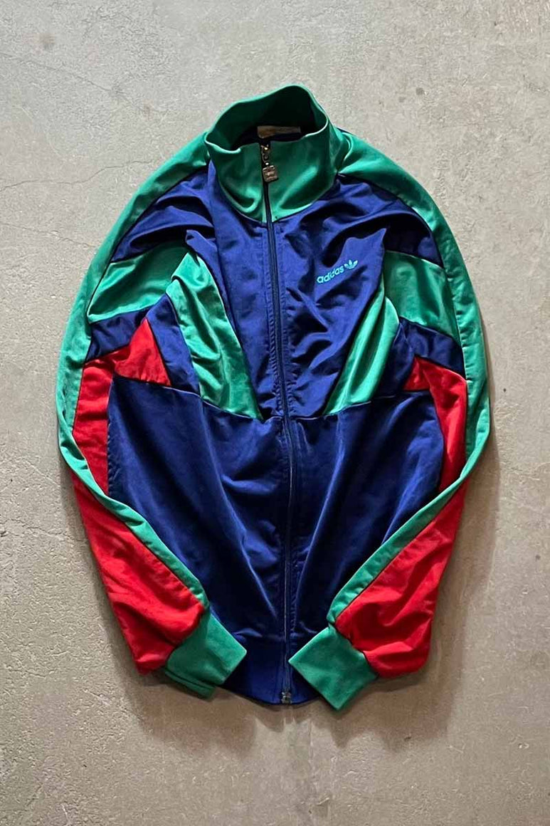 80'S ZIP UP TRACK JACKET / NAVY/GREEN/RED [SIZE: L相当 USED]