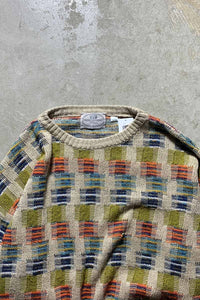 MADE IN ITALY 90'S DESIGN COTTON KNIT SWEATER / BEIGE [SIZE: XL USED]