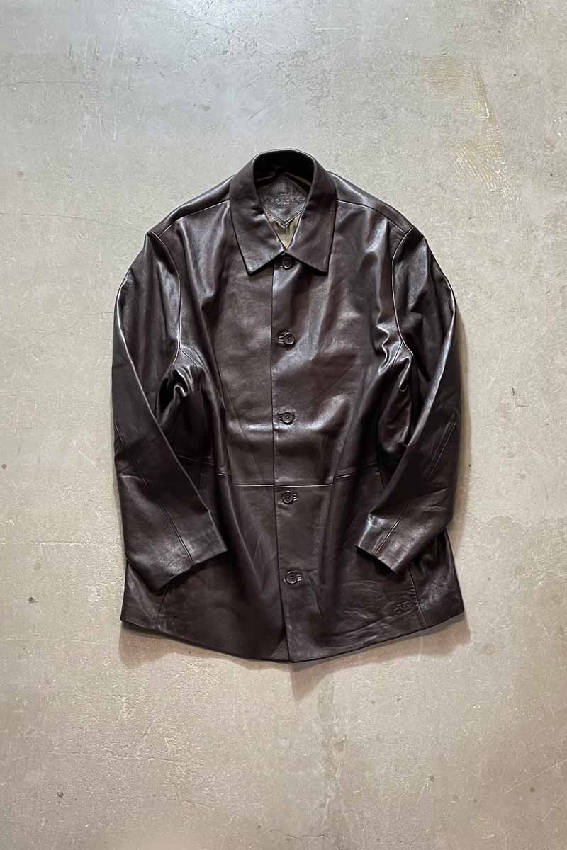 97'S LAMB LEATHER JACKET / BROWN [SIZE: L equivalent USED]