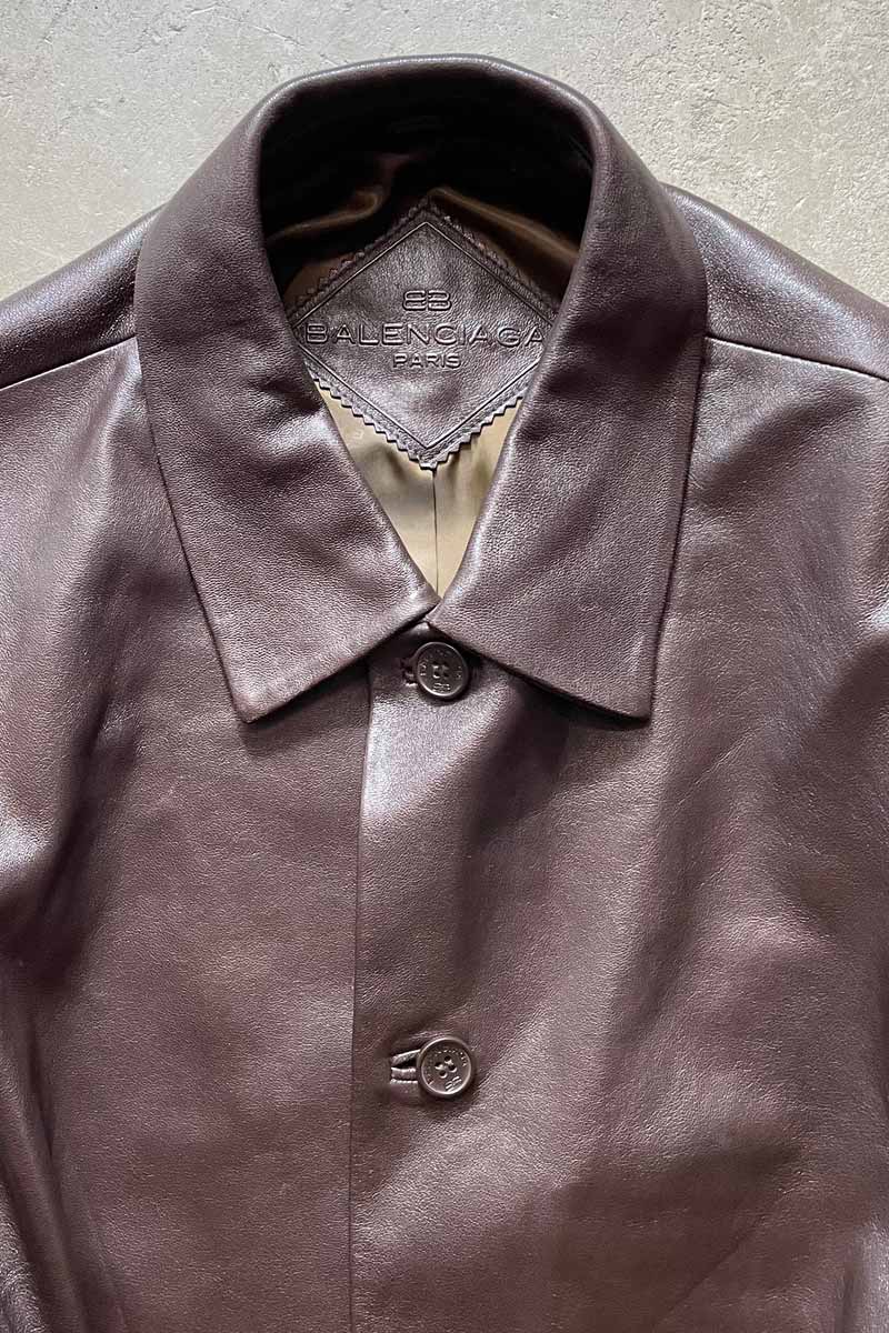 97'S LAMB LEATHER JACKET / BROWN [SIZE: L equivalent USED]