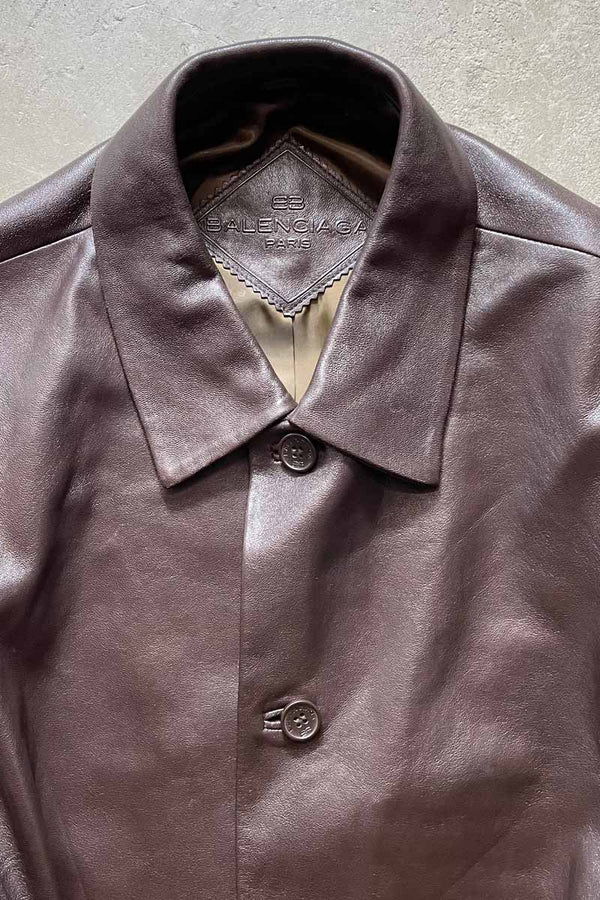 97'S LAMB LEATHER JACKET / BROWN [SIZE: L equivalent USED]