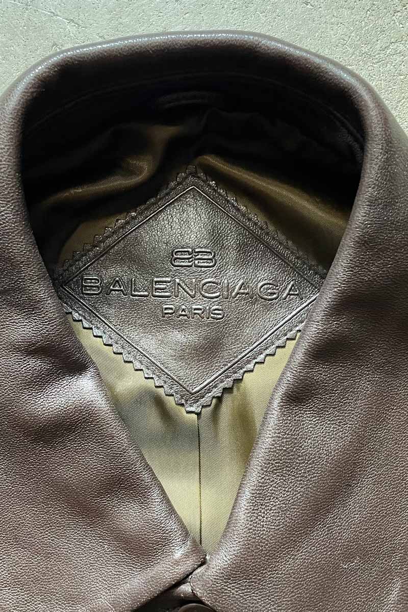 97'S LAMB LEATHER JACKET / BROWN [SIZE: L equivalent USED]