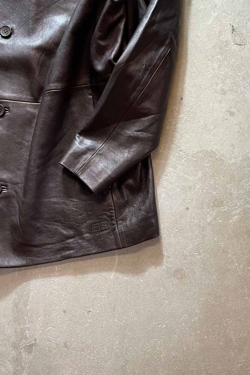 97'S LAMB LEATHER JACKET / BROWN [SIZE: L equivalent USED]
