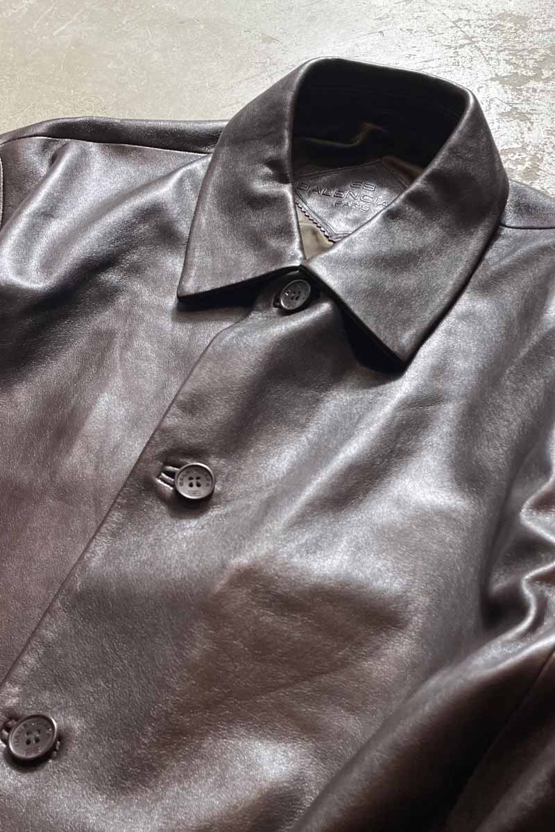 97'S LAMB LEATHER JACKET / BROWN [SIZE: L equivalent USED]