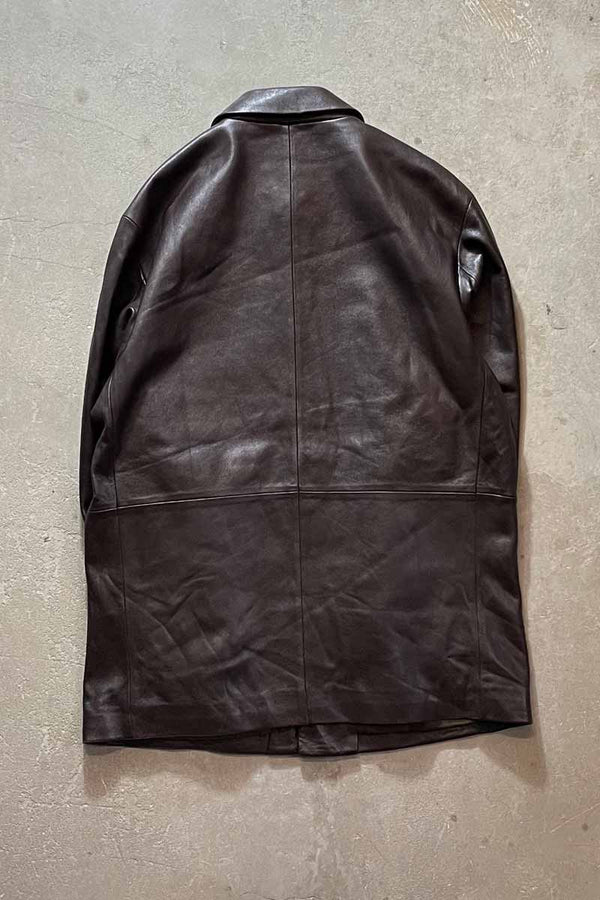 97'S LAMB LEATHER JACKET / BROWN [SIZE: L equivalent USED]