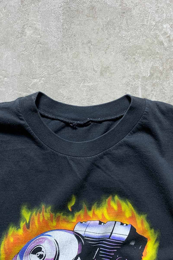 99'S S/S HARLEY DAVIDSON BIG TWIN BACK PRINT MOTORCYCLE T-SHIRT / BLACK [SIZE: L USED]