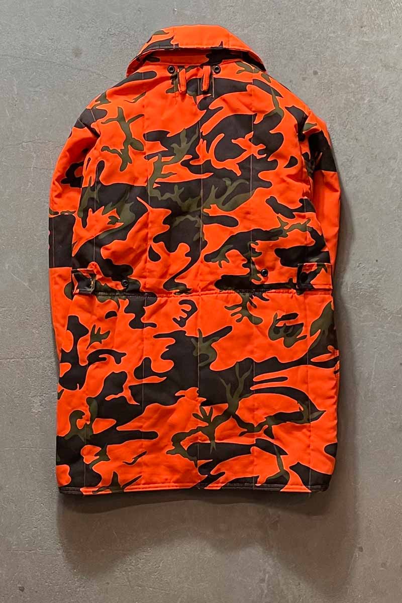 MADE IN USA 80'S ZIP CAMO JACKET / ORANGE CAMO [SIZE: XL Equivalent USED]