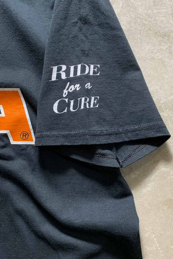01'S S/S HARLEY DAVIDSON MDA PRINT MOTORCYCLE T-SHIRT / BLACK [SIZE: Equivalent to XL USED]