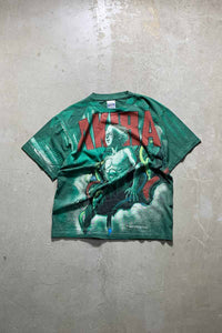 MADE IN USA 90'S S/S BOOTLEG AKIRA OVP TETSUO PRINT T-SHIRT / GREEN [SIZE: XL USED]