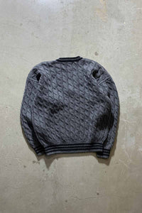 90'S V-NECK TILDEN WOOL KNIT SWEATER / GRAY [SIZE: M USED]