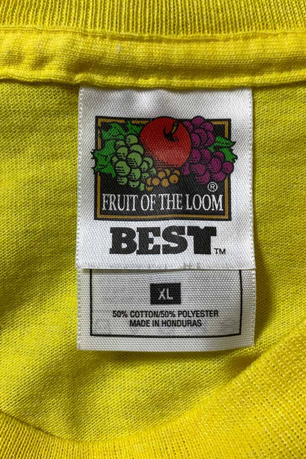 S/S MOUSE ATTACKS PRINT ADVERTISING T-SHIRT / YELLOW [SIZE: XL USED]