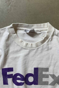 90'S S/S FEDEX PRINT ADVERTISING T-SHIRT / WHITE [SIZE: L USED]