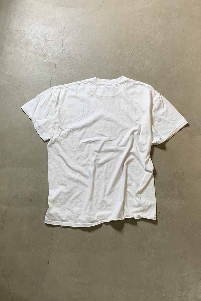 MADE IN USA 90'S S/S CAPTAIN MORGAN PRINT T-SHIRT / WHITE [SIZE: XL USED]