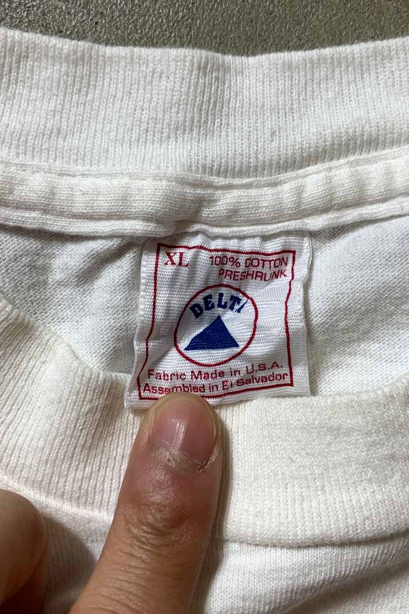 MADE IN USA 90'S S/S CAPTAIN MORGAN PRINT T-SHIRT / WHITE [SIZE: XL USED]