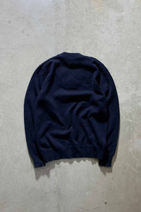 MADE IN USA 90'S ACRYLIC V-NECK SWEATER / NAVY [SIZE: M USED]
