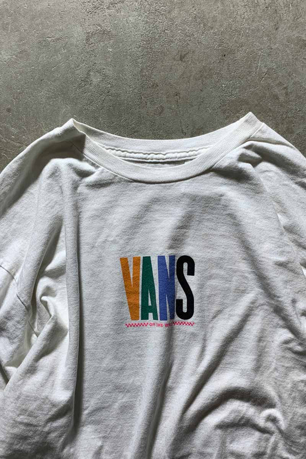 L/S BACK PRINT T-SHIRT / WHITE [SIZE: L USED]
