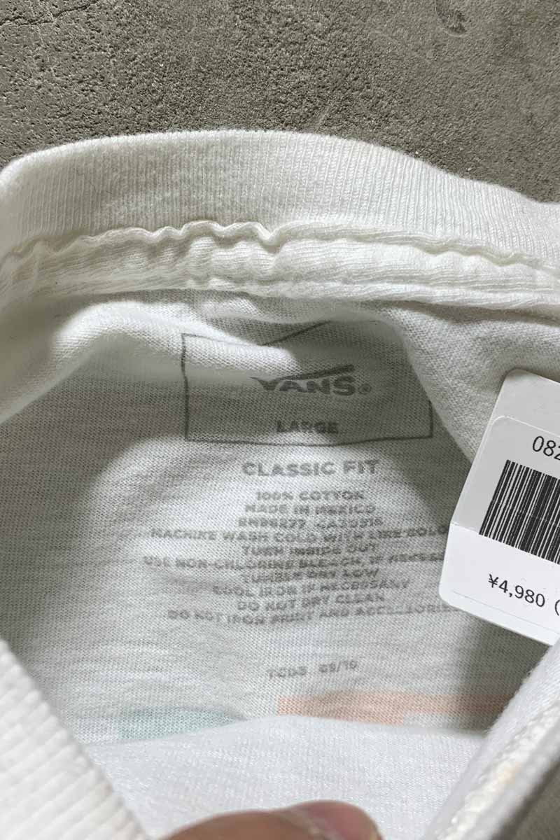 L/S BACK PRINT T-SHIRT / WHITE [SIZE: L USED]