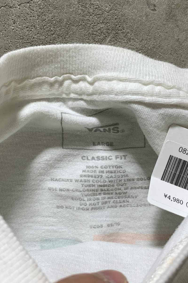 L/S BACK PRINT T-SHIRT / WHITE [SIZE: L USED]