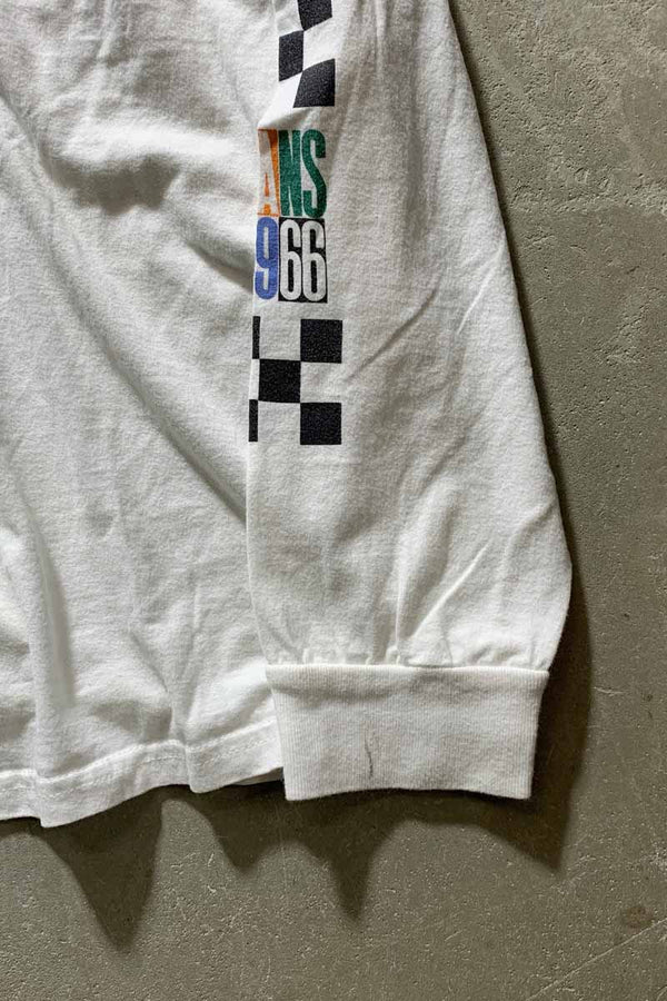 L/S BACK PRINT T-SHIRT / WHITE [SIZE: L USED]