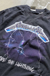 MADE IN MEXICO 94'S S/S METALLICA RIDE THE LIGHTNING PRINT BAND T-SHIRT / BLACK [SIZE: L USED]