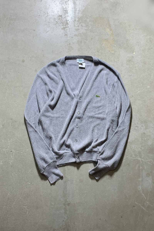 MADE IN USA 80'S ACRYLIC CARDIGAN / GRAY [SIZE: L USED]