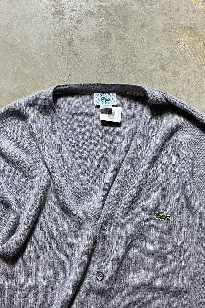 MADE IN USA 80'S ACRYLIC CARDIGAN / GRAY [SIZE: L USED]