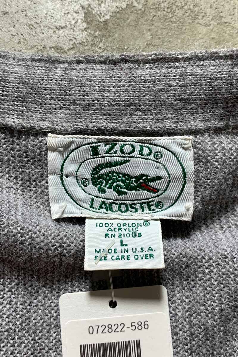 MADE IN USA 80'S ACRYLIC CARDIGAN / GRAY [SIZE: L USED]