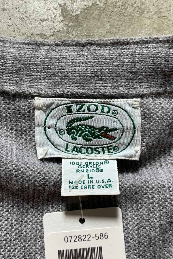 MADE IN USA 80'S ACRYLIC CARDIGAN / GRAY [SIZE: L USED]