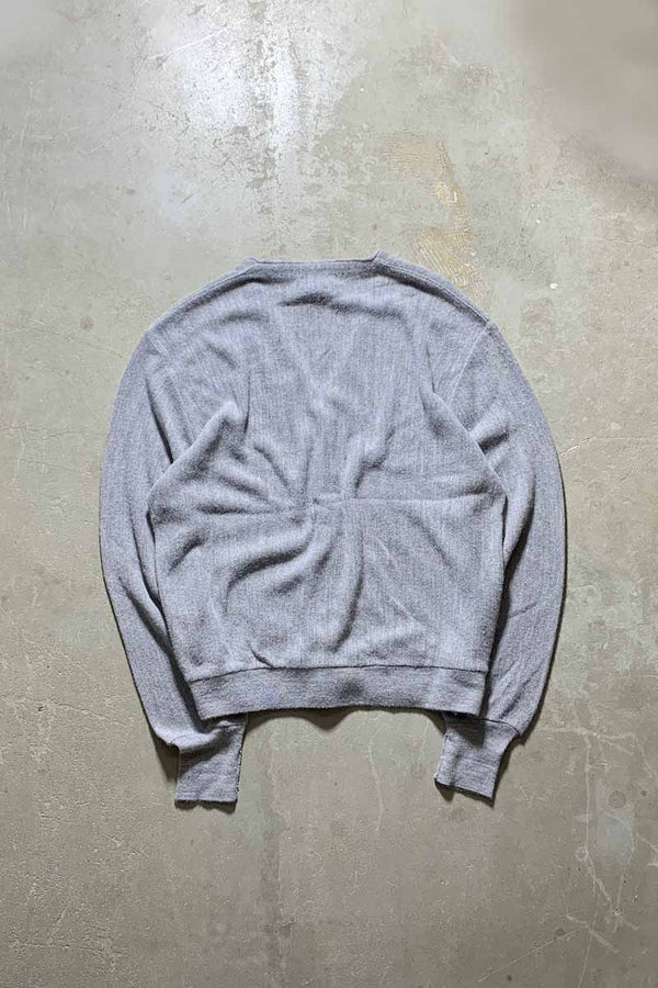 MADE IN USA 80'S ACRYLIC CARDIGAN / GRAY [SIZE: L USED]